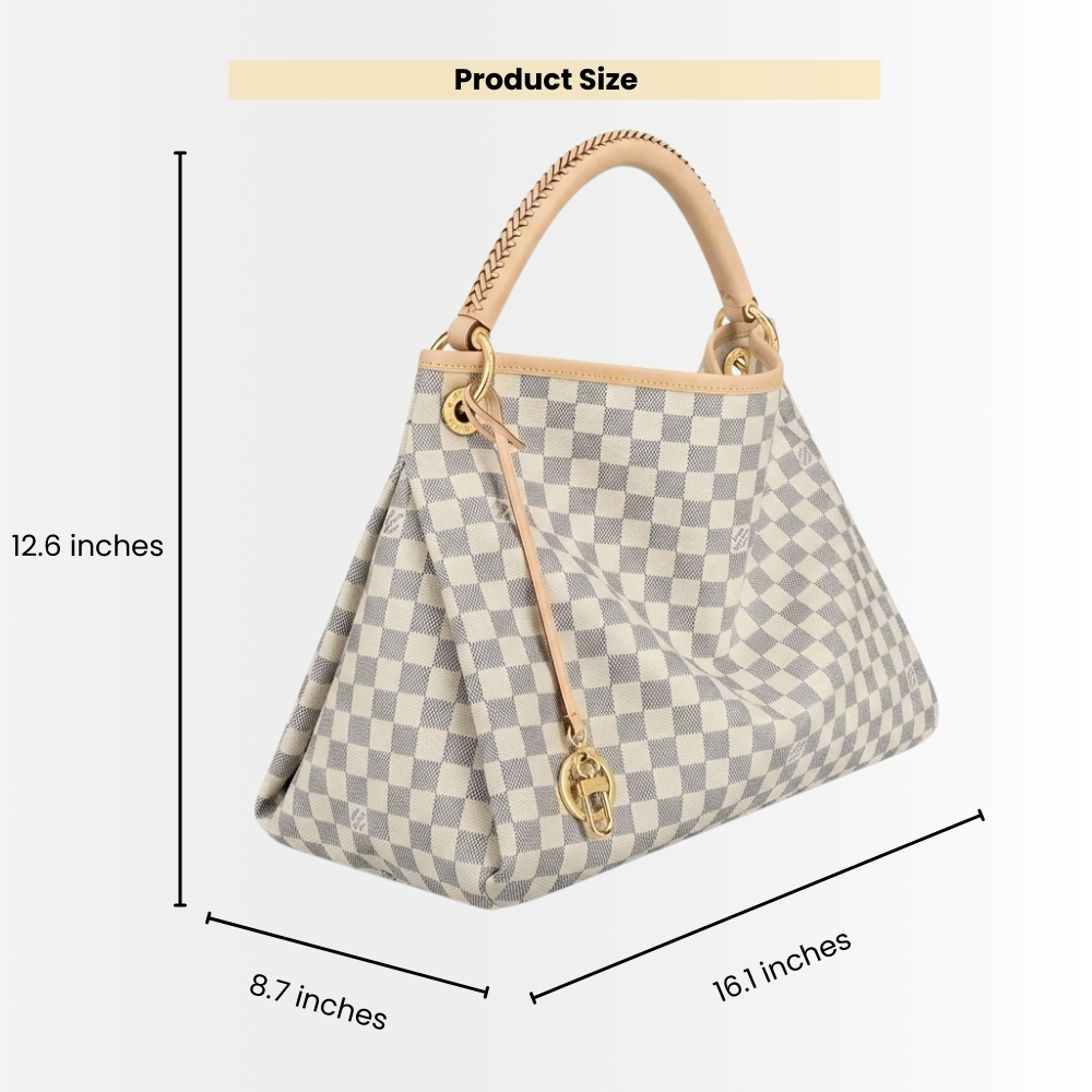 Louis Vuitton Artsy MM Damier Azur Cream 41Cm N40253 - Image 3