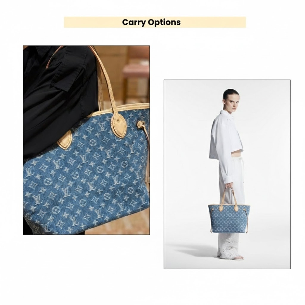 Louis Vuitton Neverfull MM Monogram Denim Blue 31Cm M13192 - Image 11