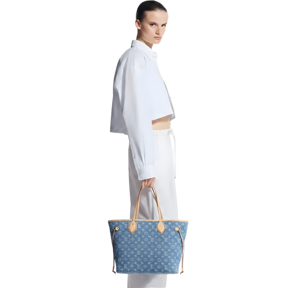 Louis Vuitton Neverfull MM Monogram Denim Blue 31Cm M13192 - Image 2