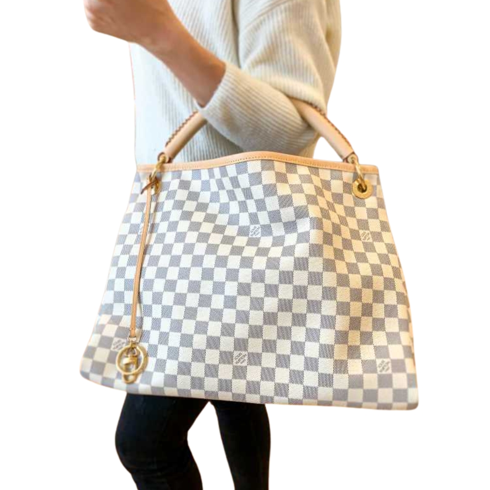 Louis Vuitton Artsy MM Damier Azur Cream 41Cm N40253 - Image 2