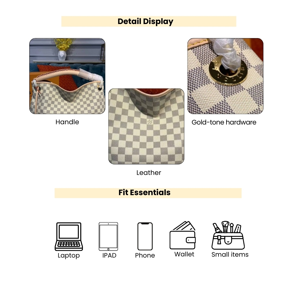 Louis Vuitton Artsy MM Damier Azur Cream 41Cm N40253 - Image 4