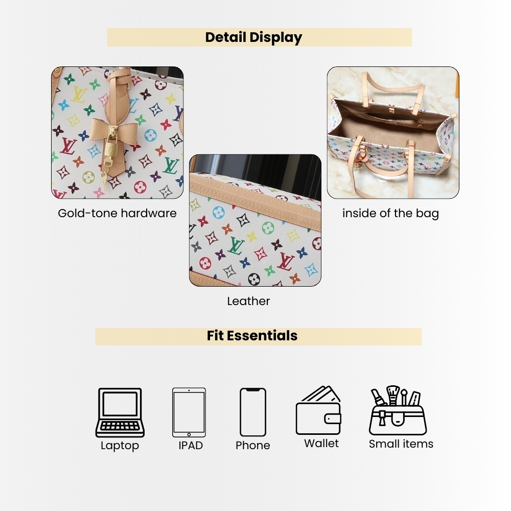 Louis Vuitton x Murakami Onthego MM Multicolored White 35cm M13079 - Image 4