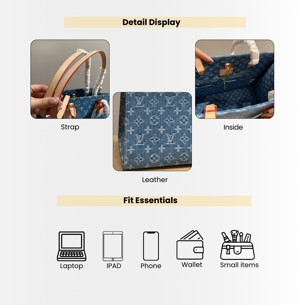 Louis Vuitton OnTheGo MM Denim Blue 35Cm M46871 - Image 4