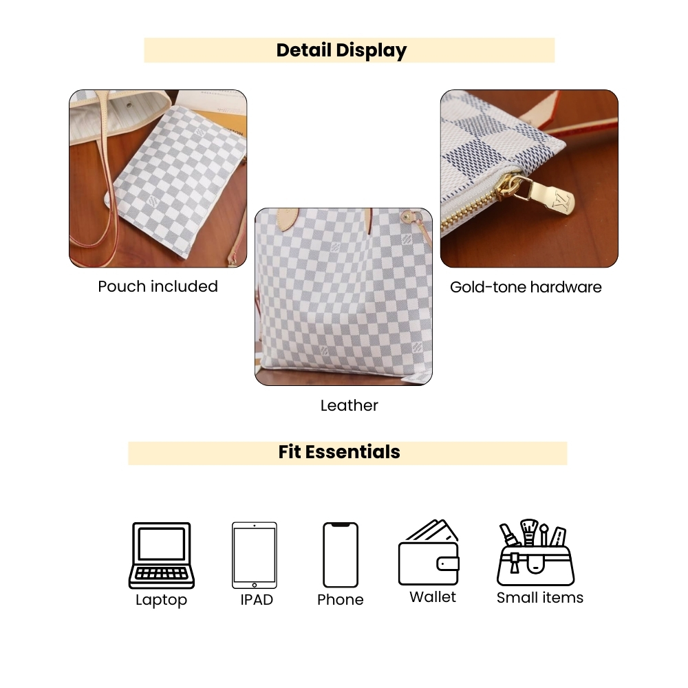 Louis Vuitton Neverfull MM Damier Azur Beige 31Cm N40604 - Image 5