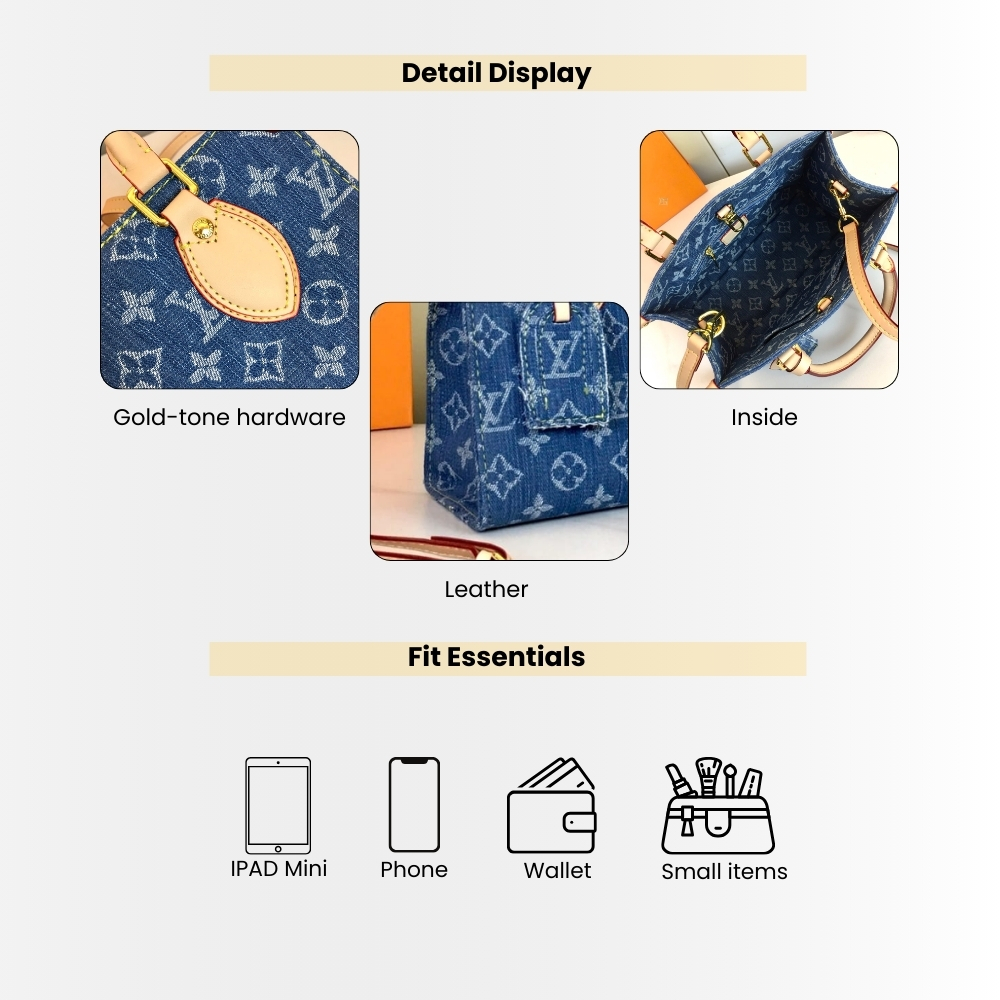 Louis Vuitton Onthego PM Denim Blue 25Cm M14633 - Image 4