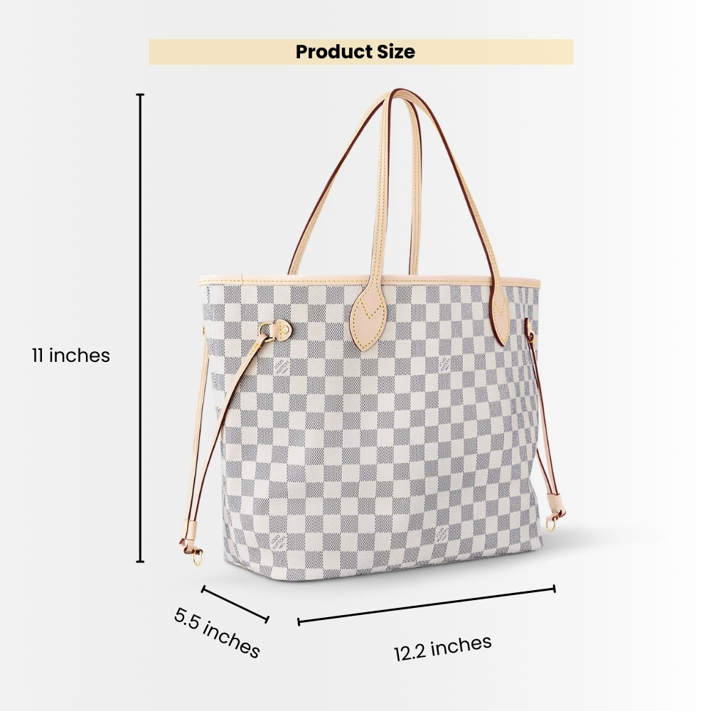 Louis Vuitton Neverfull MM Damier Azur Beige 31Cm N40604 - Image 3