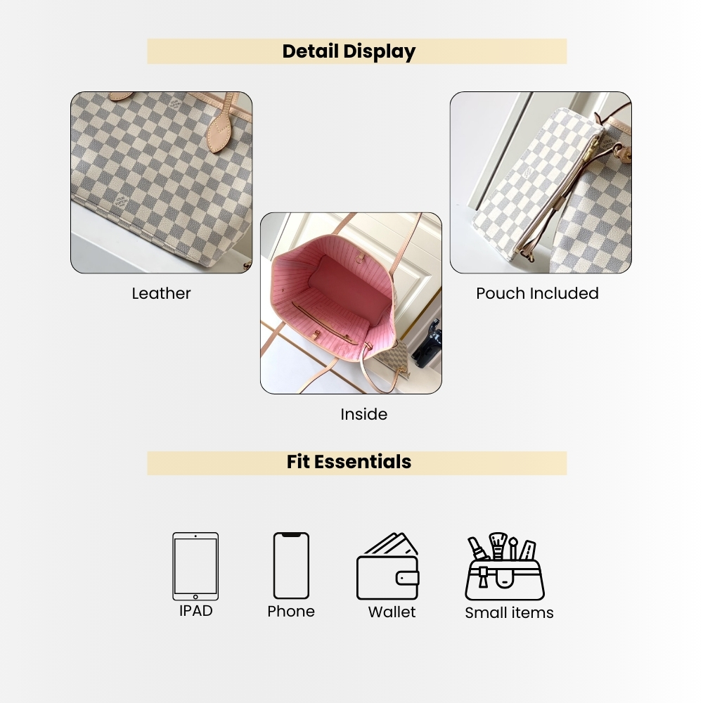 Louis Vuitton Neverfull PM Damier Azur Rose Ballerine 29Cm - Image 4