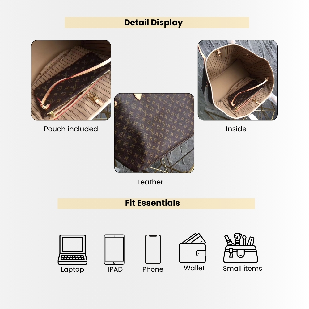 Louis Vuitton Neverfull GM Monogram Beige 39Cm M40990 - Image 4