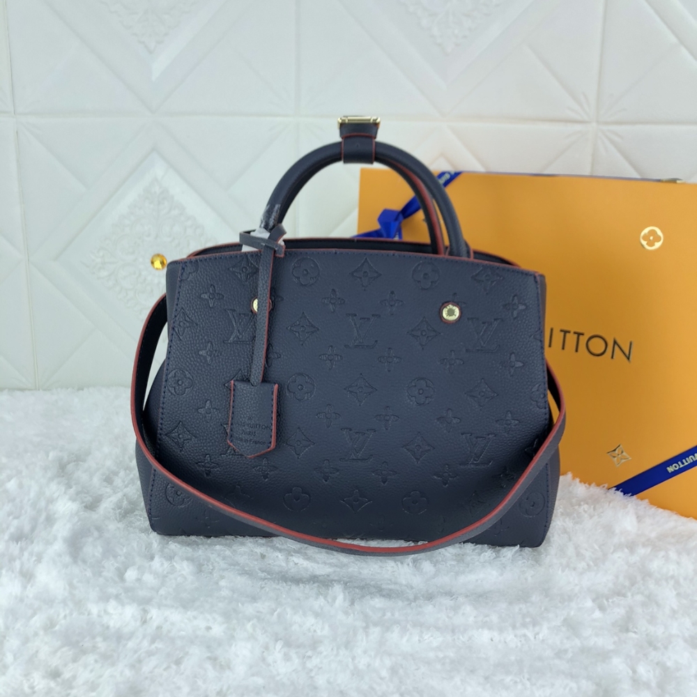 Louis Vuitton Montaigne MM Monogram Empreinte Navy Blue 33Cm M42746 - Image 5