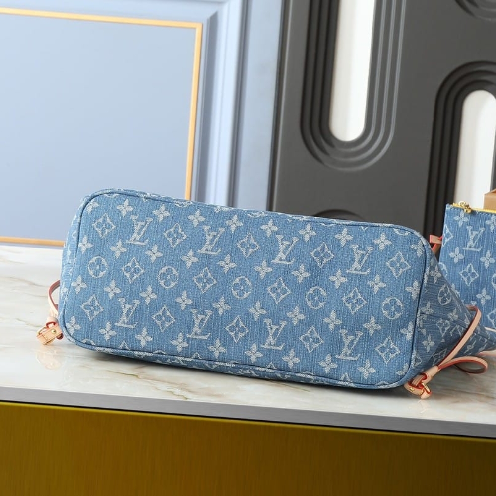 Louis Vuitton Neverfull MM Monogram Denim Blue 31Cm M13192 - Image 8