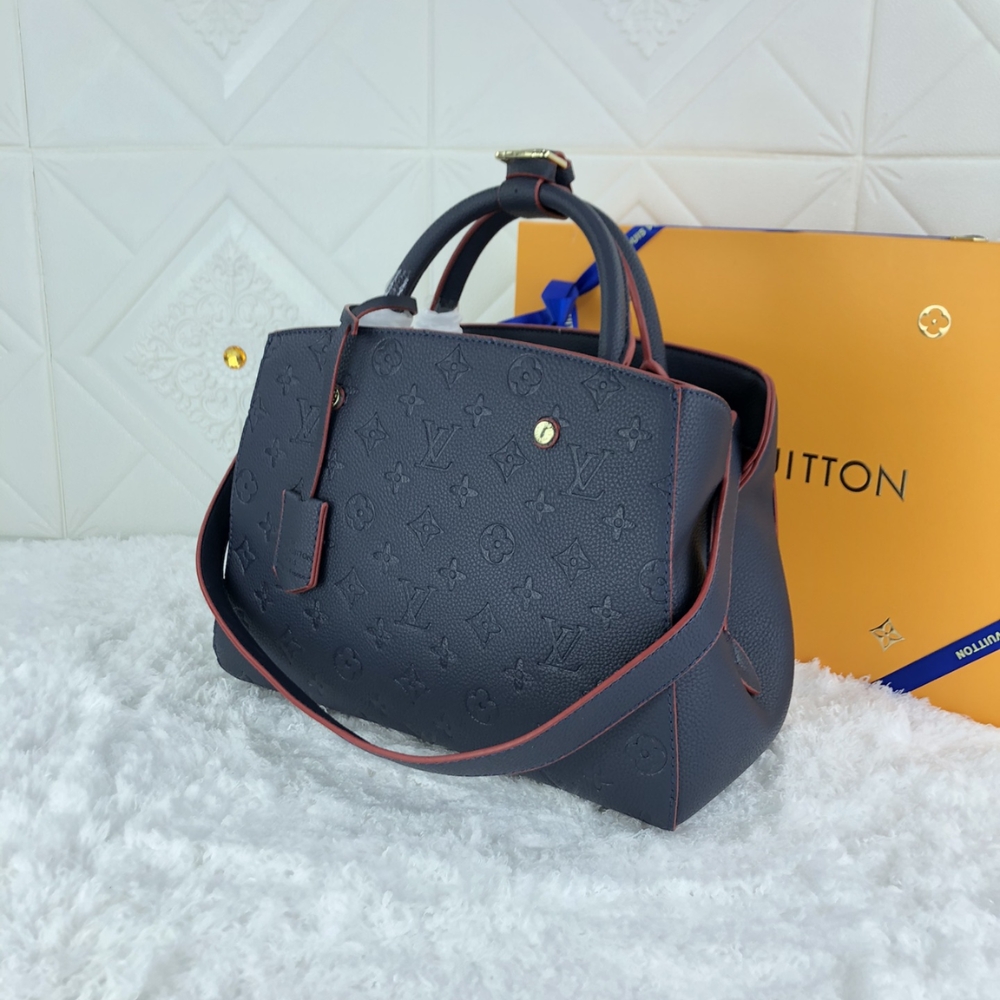 Louis Vuitton Montaigne MM Monogram Empreinte Navy Blue 33Cm M42746 - Image 6