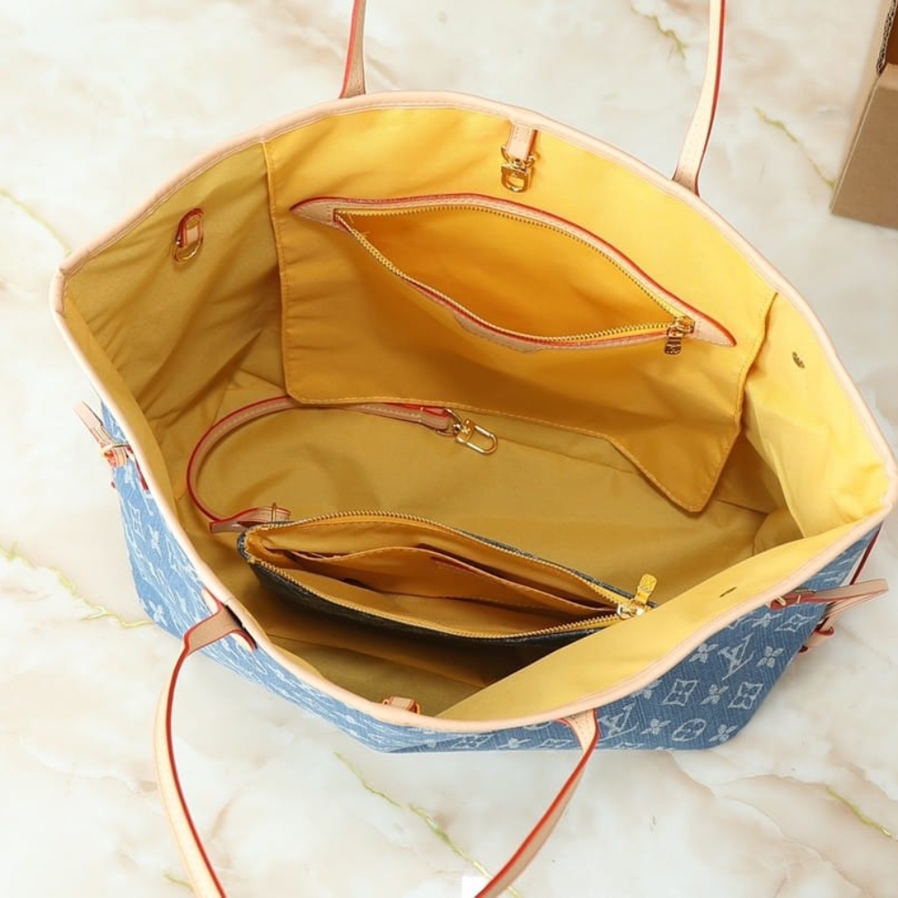 Louis Vuitton Neverfull MM Monogram Denim Blue 31Cm M13192 - Image 10