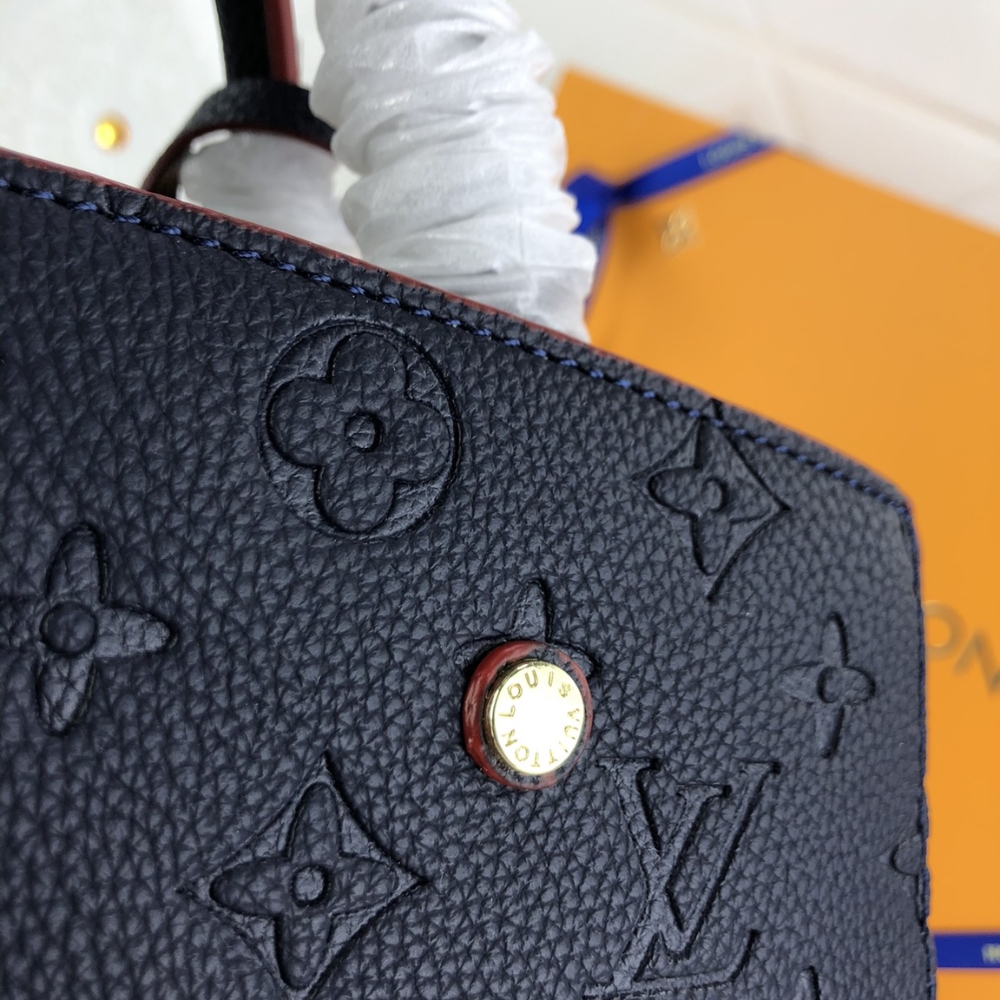 Louis Vuitton Montaigne MM Monogram Empreinte Navy Blue 33Cm M42746 - Image 9