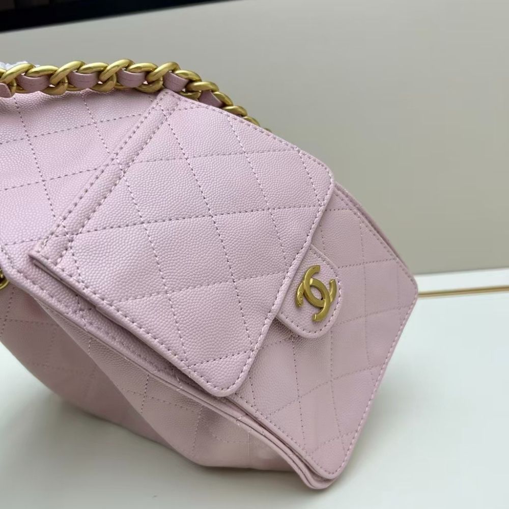 Chanel 25 Small Handbag Grained And Gold Tone Metal Pink 26Cm AS5293 B20304 NAGEO - Image 9