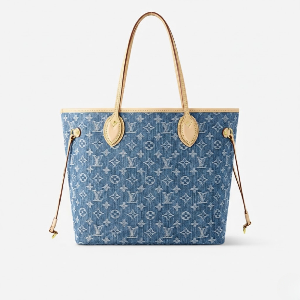 Louis Vuitton Neverfull MM Monogram Denim Blue 31Cm M13192
