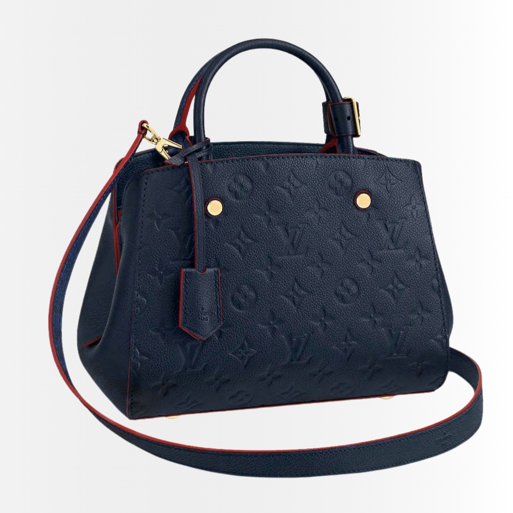 Louis Vuitton Montaigne MM Monogram Empreinte Navy Blue 33Cm M42746