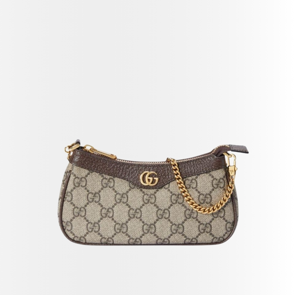 Gucci Ophidia Mini Handle Bag GG Supreme Beige And Ebony 20Cm 764960 K9GSG 8367