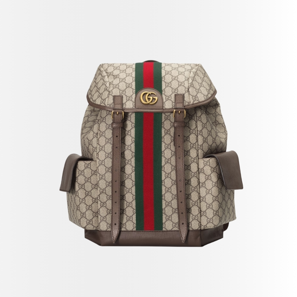 Gucci Ophidia GG Medium Large Backpack Beige And Ebony 40Cm 598140 HUHAT 8564