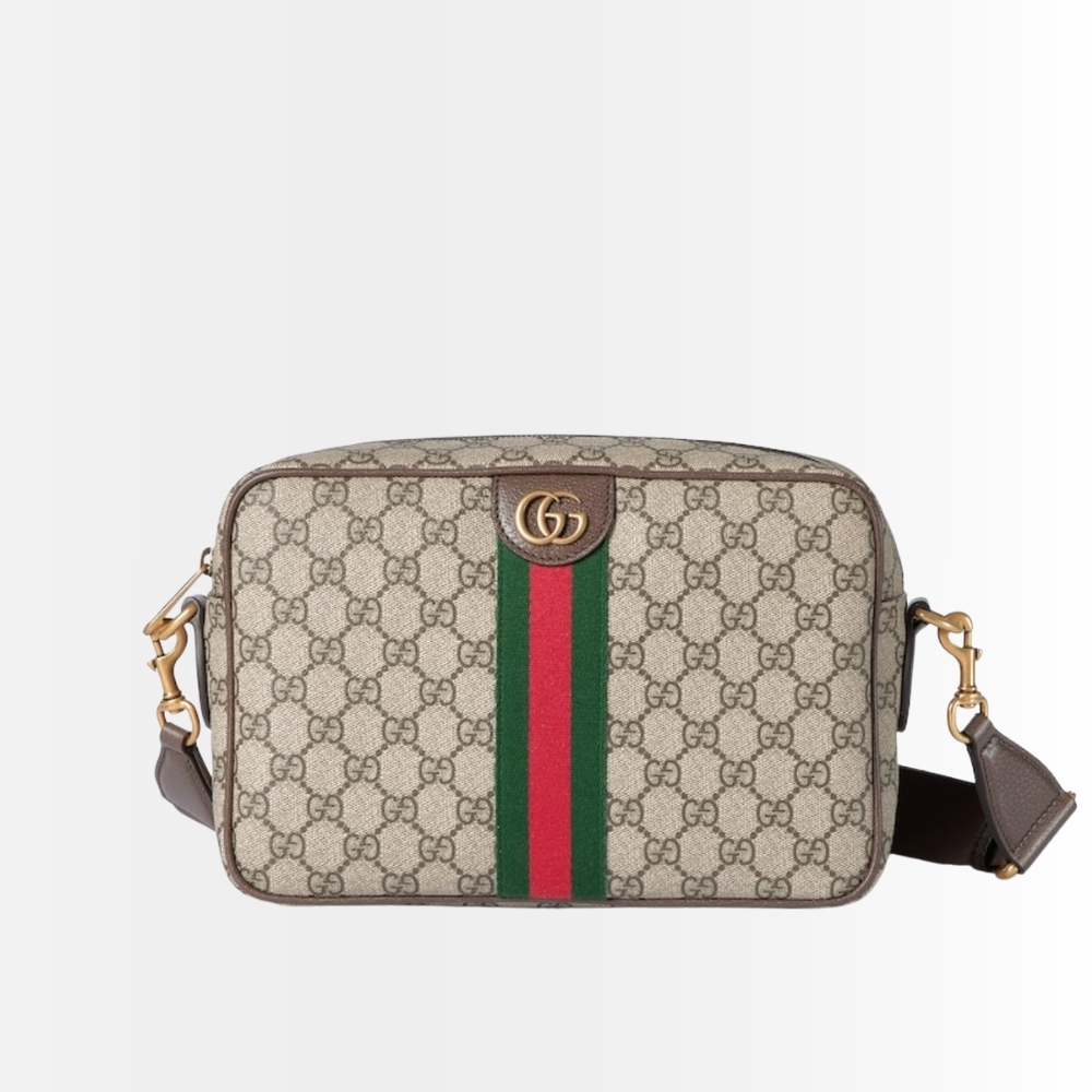 Gucci Ophidia Medium Crossbody Bag Beige And Dark Brown 28Cm 834468 FAEOF 9745