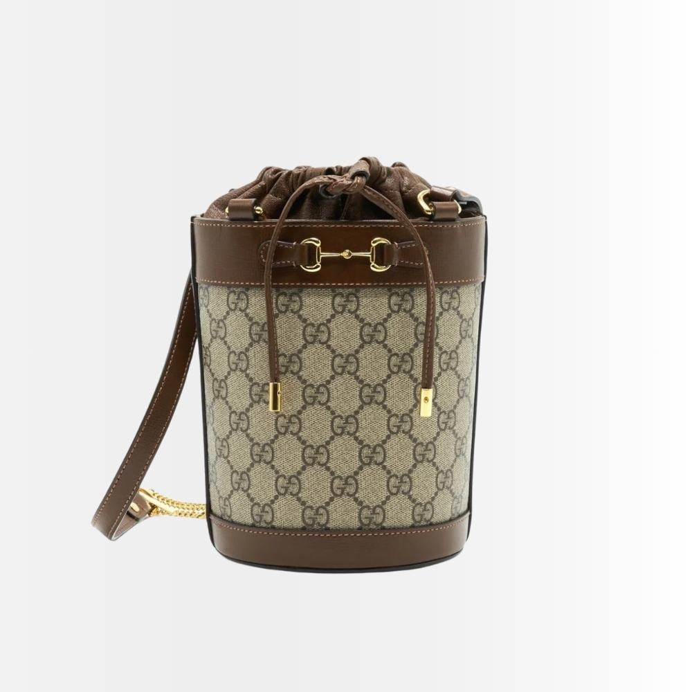 Gucci Horsebit 1955 Small Bucket Bag Brown 18Cm