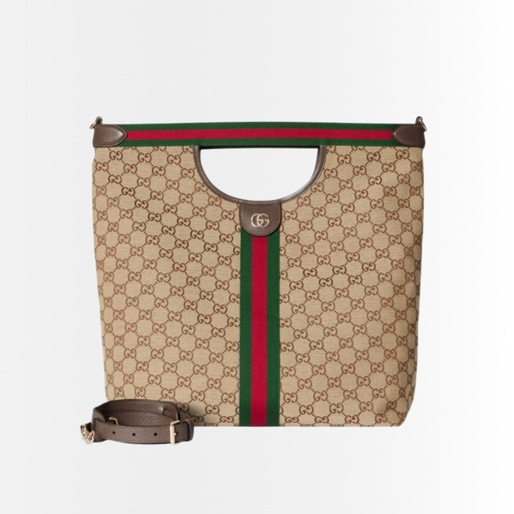 Gucci Giglio Large Tote Bag Beige And Brown GG Canvas 36Cm 865452 FAFZE 9871