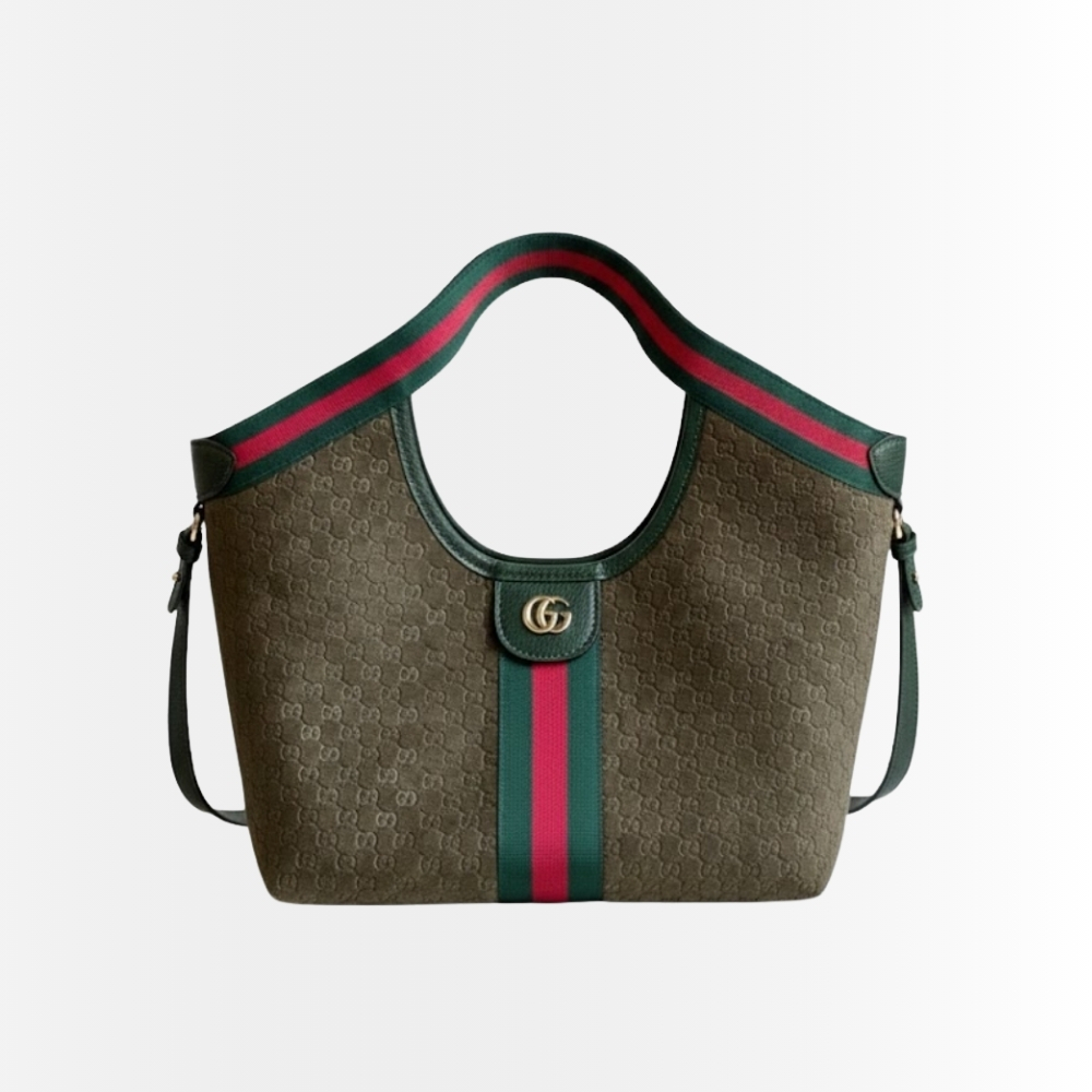 Gucci Giglio Small Tote Bag Dark Green 25Cm