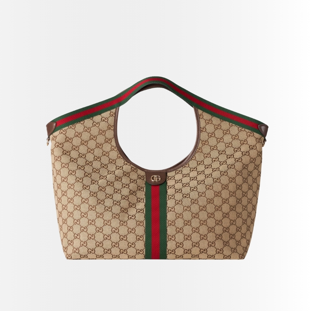 Gucci Giglio Large Tote Bag Beige And Dark Brown Gg Canvas 60Cm 853971 FAFFP 2547