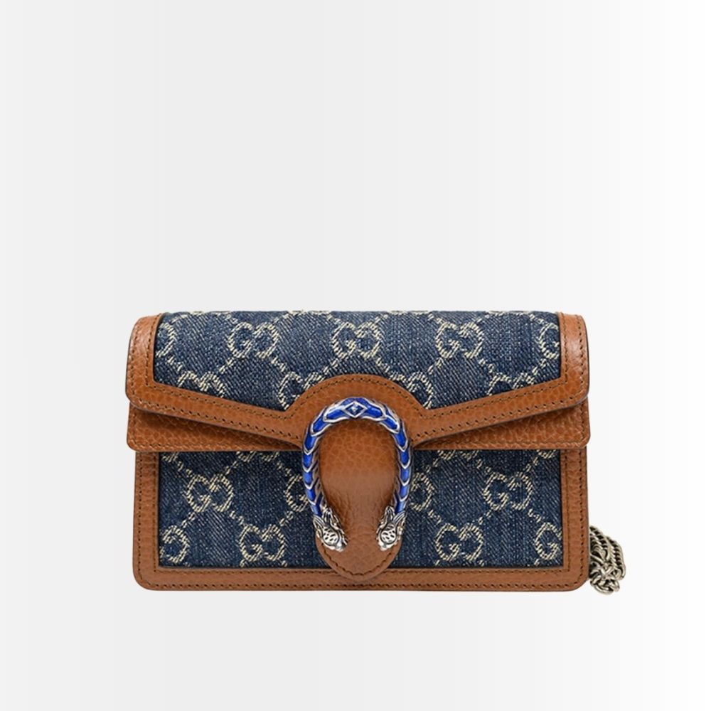 Replica 1:1 Bag - Gucci Dionysus Super Mini Denim Dark Blue And Brown 16Cm 476432 2KQFN 4483