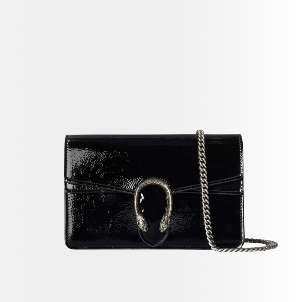Gucci Dionysus Super Mini Bag Patent Leather Black 18Cm 795368 0AAA6 1000