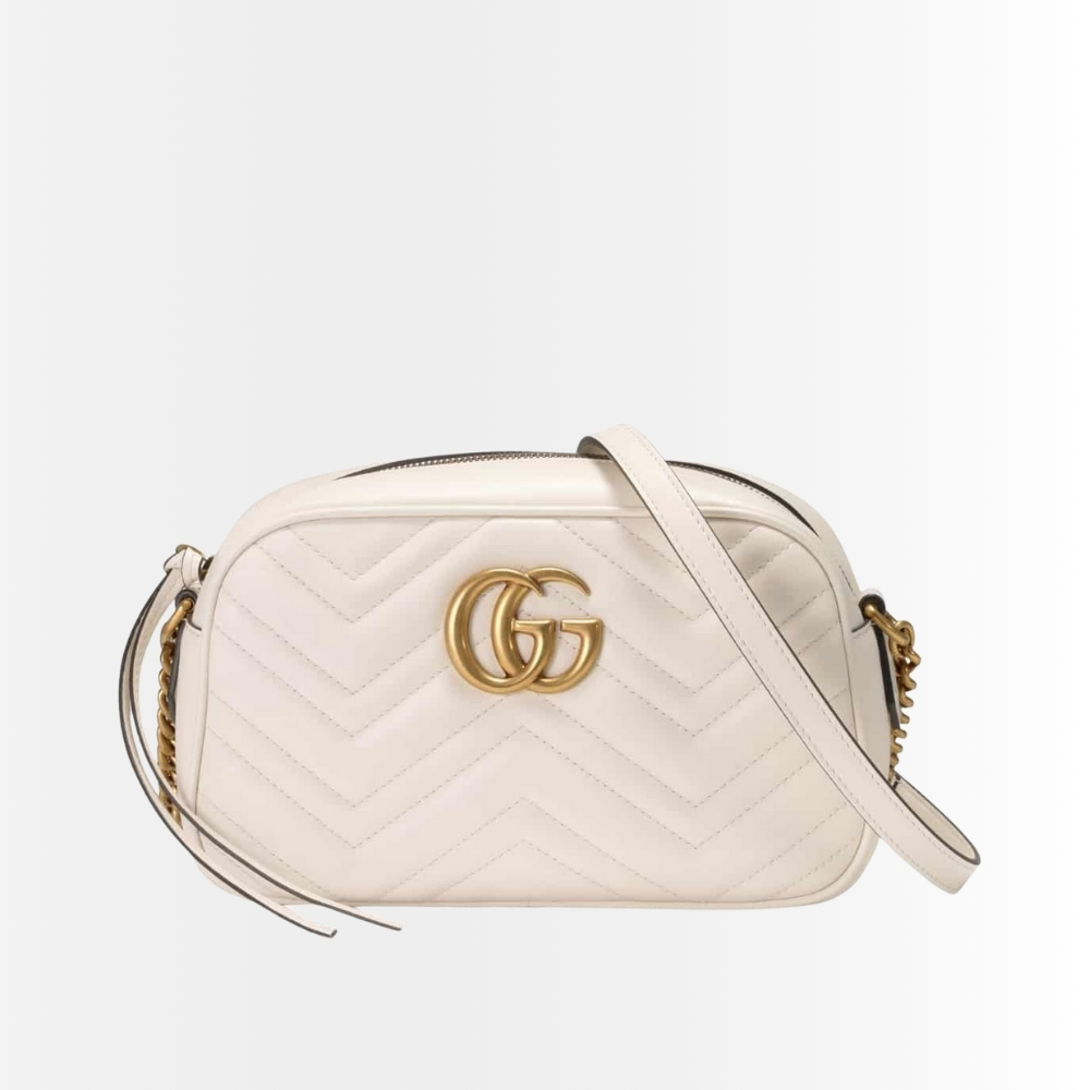 Gucci GG Marmont Small Camera Bag White 24Cm 447632 DTD1T 9022