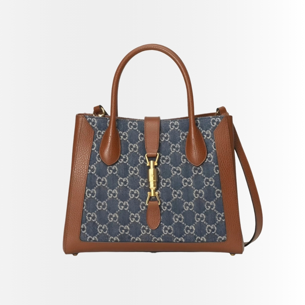 Gucci Jackie 1961 Medium Original GG Dark Denim Blue 30Cm 649016 2KQGG 8375