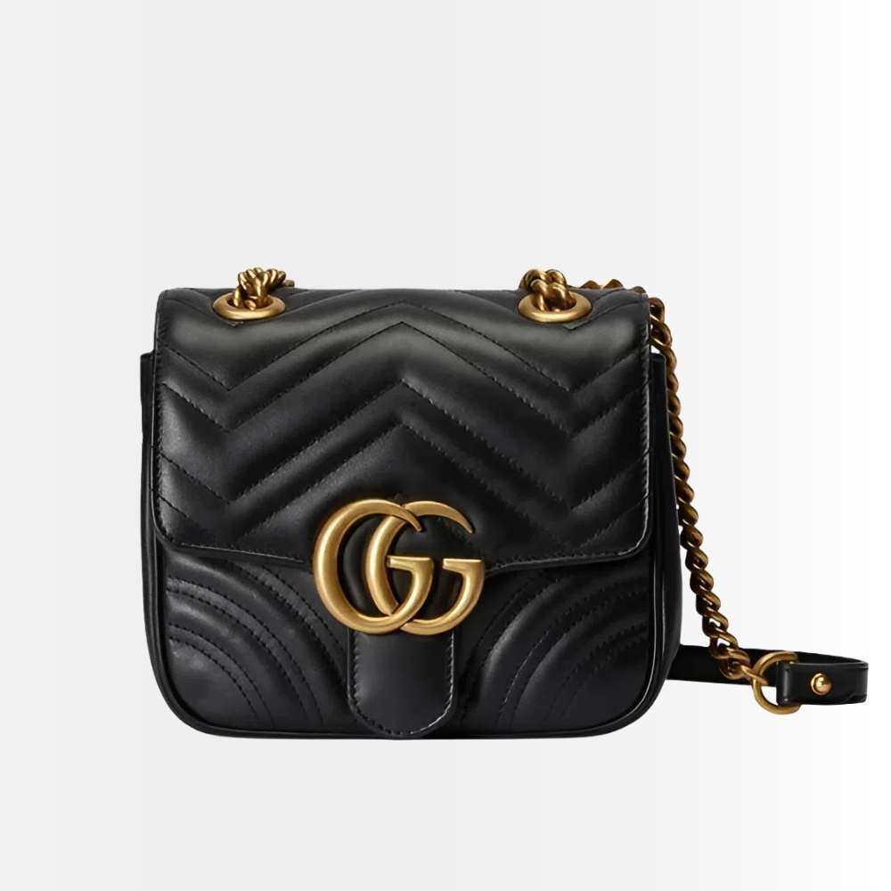 Gucci GG Marmont Mini Shoulder Bag Black 18Cm ‎739682 AABZC 6832