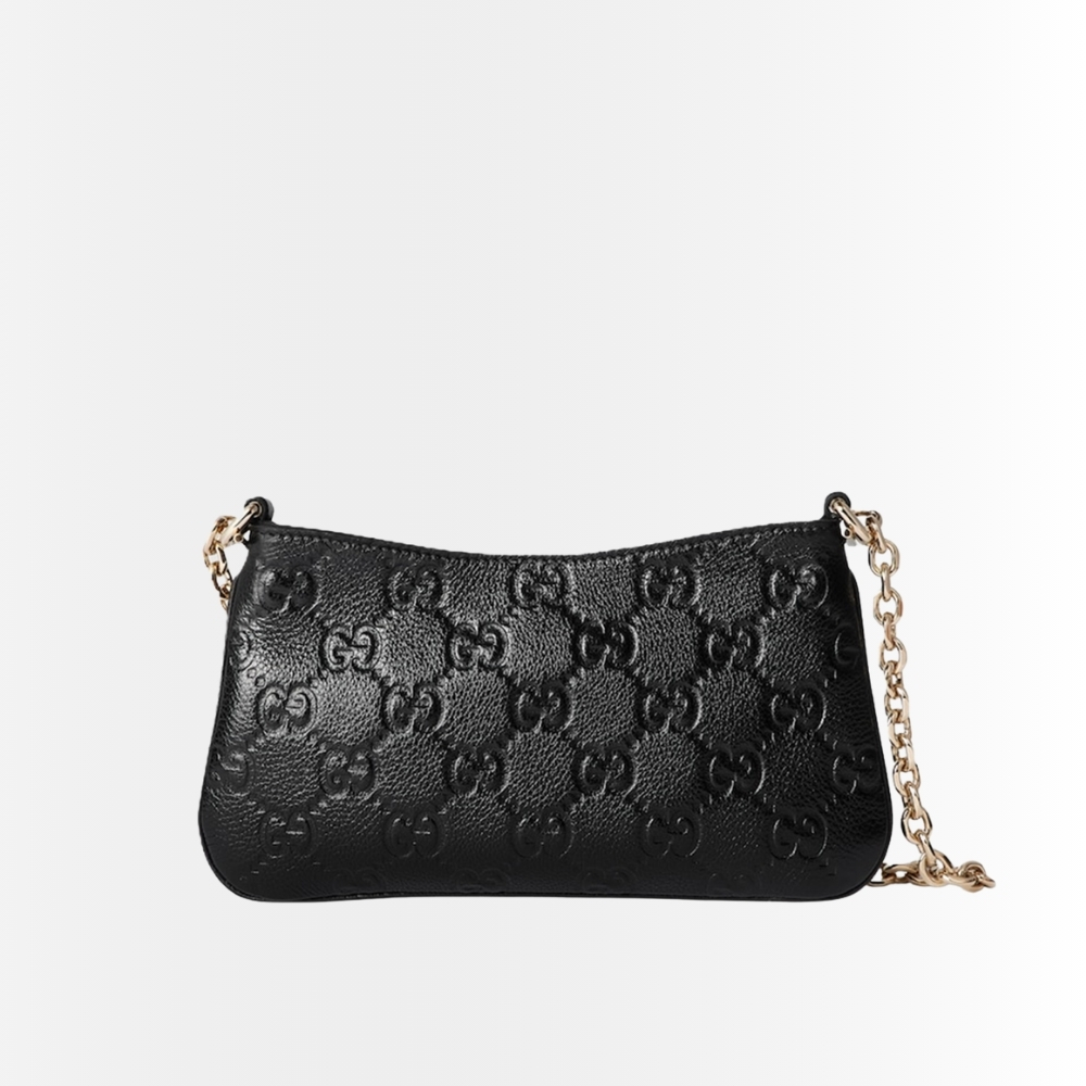 Gucci Gg Emblem Mini Bag Black GG 23Cm 815278 AAEEM 1000