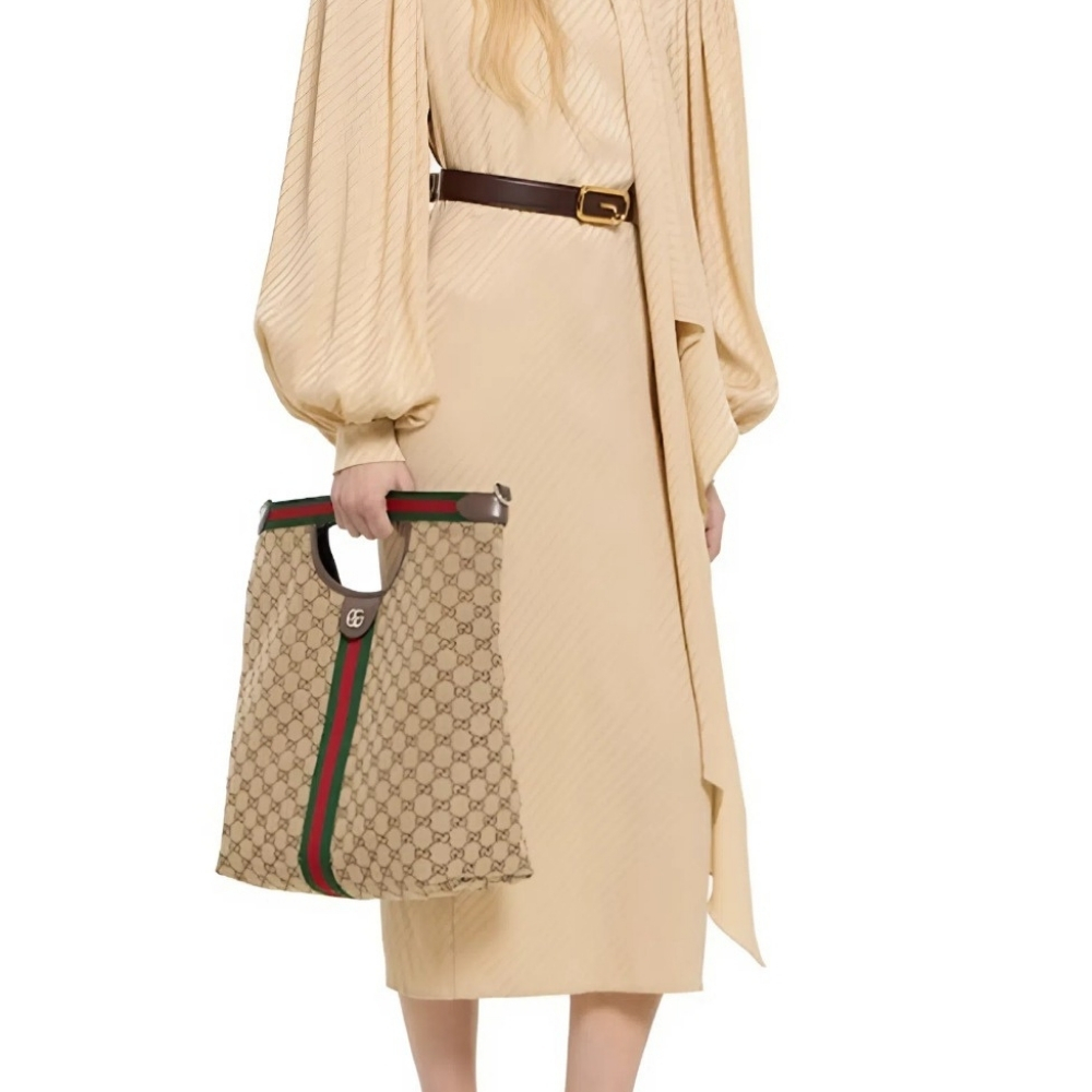 Gucci Giglio Large Tote Bag Beige And Brown GG Canvas 36Cm 865452 FAFZE 9871 - Image 2