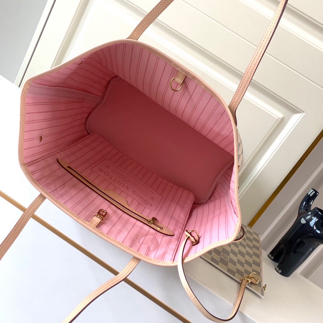 Louis Vuitton Neverfull PM Damier Azur Rose Ballerine 29Cm - Image 10