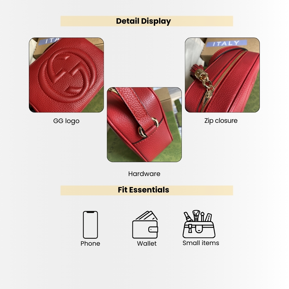 Gucci Soho Small Shoulder Bag Red 21Cm - Image 4