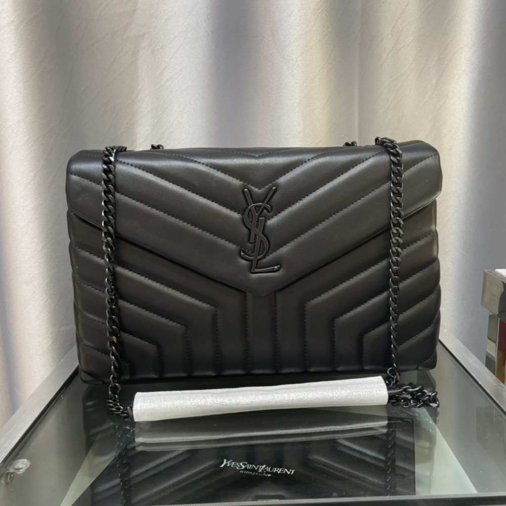 Saint Laurent Loulou Medium Full Black Shoulder Bag 32cm 574946DV7281000 - Image 5