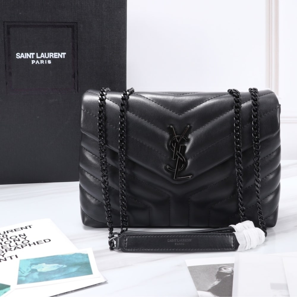 Saint Laurent Loulou Small Full Black Shoulder Bag 24cm - Image 6