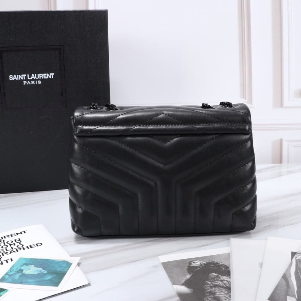 Saint Laurent Loulou Small Full Black Shoulder Bag 24cm - Image 5