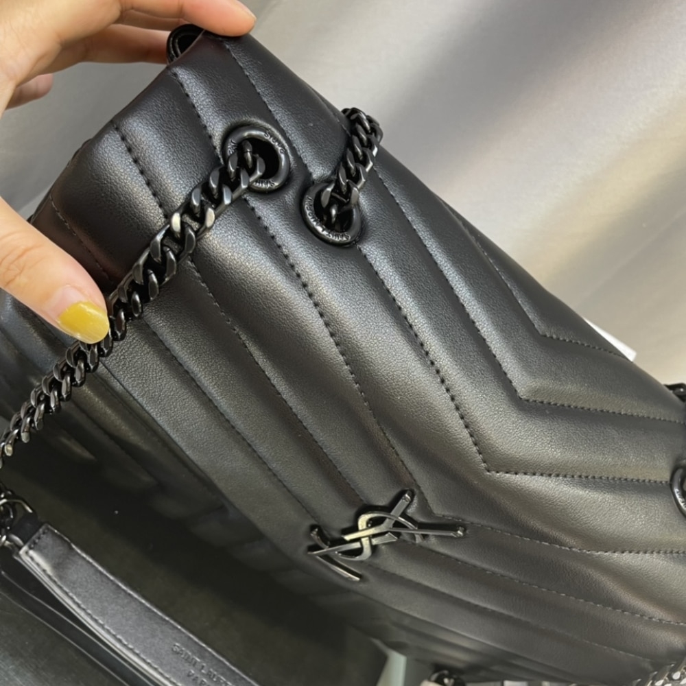 Saint Laurent Loulou Medium Full Black Shoulder Bag 32cm 574946DV7281000 - Image 7