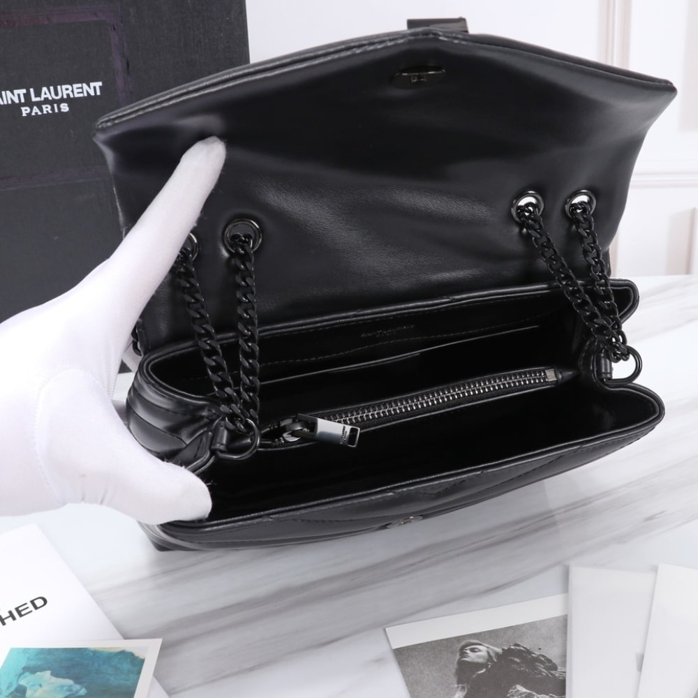 Saint Laurent Loulou Small Full Black Shoulder Bag 24cm - Image 8