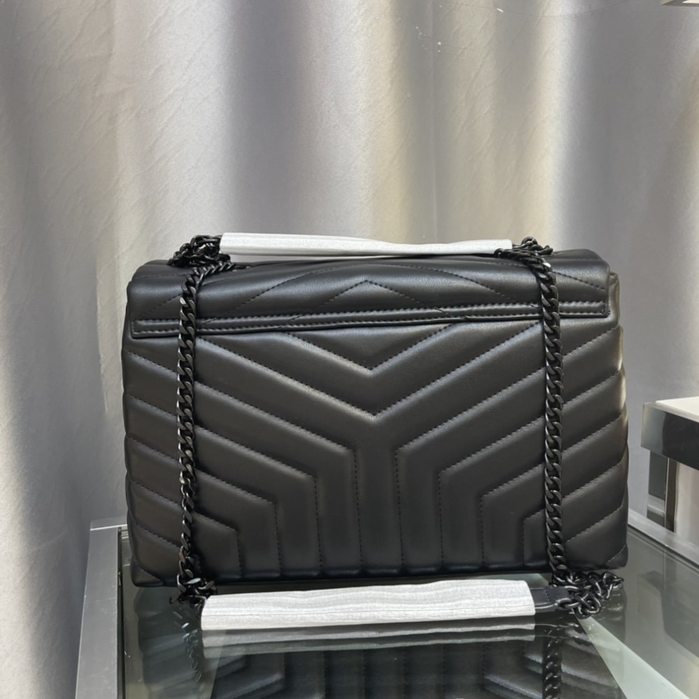 Saint Laurent Loulou Medium Full Black Shoulder Bag 32cm 574946DV7281000 - Image 8