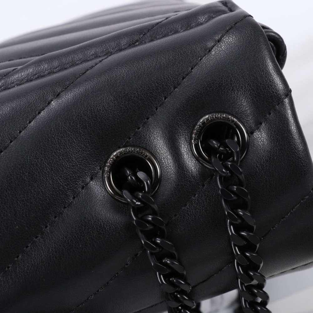 Saint Laurent Loulou Small Full Black Shoulder Bag 24cm - Image 7