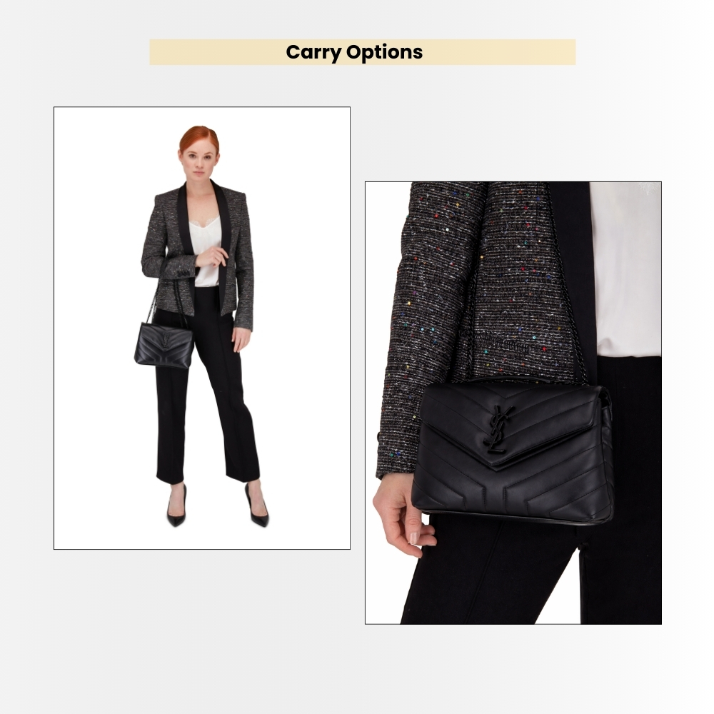 Saint Laurent Loulou Small Full Black Shoulder Bag 24cm - Image 9