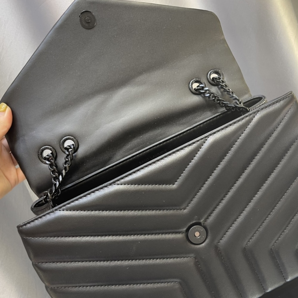 Saint Laurent Loulou Medium Full Black Shoulder Bag 32cm 574946DV7281000 - Image 10