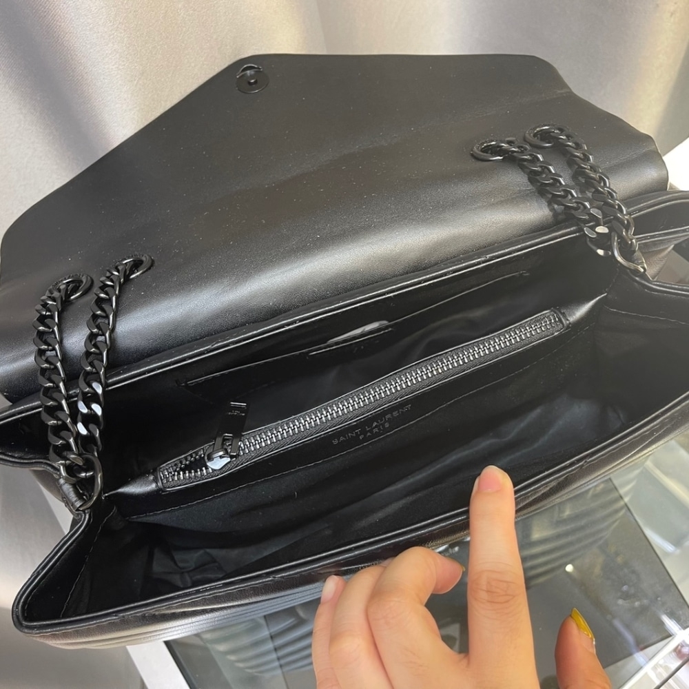 Saint Laurent Loulou Medium Full Black Shoulder Bag 32cm 574946DV7281000 - Image 11