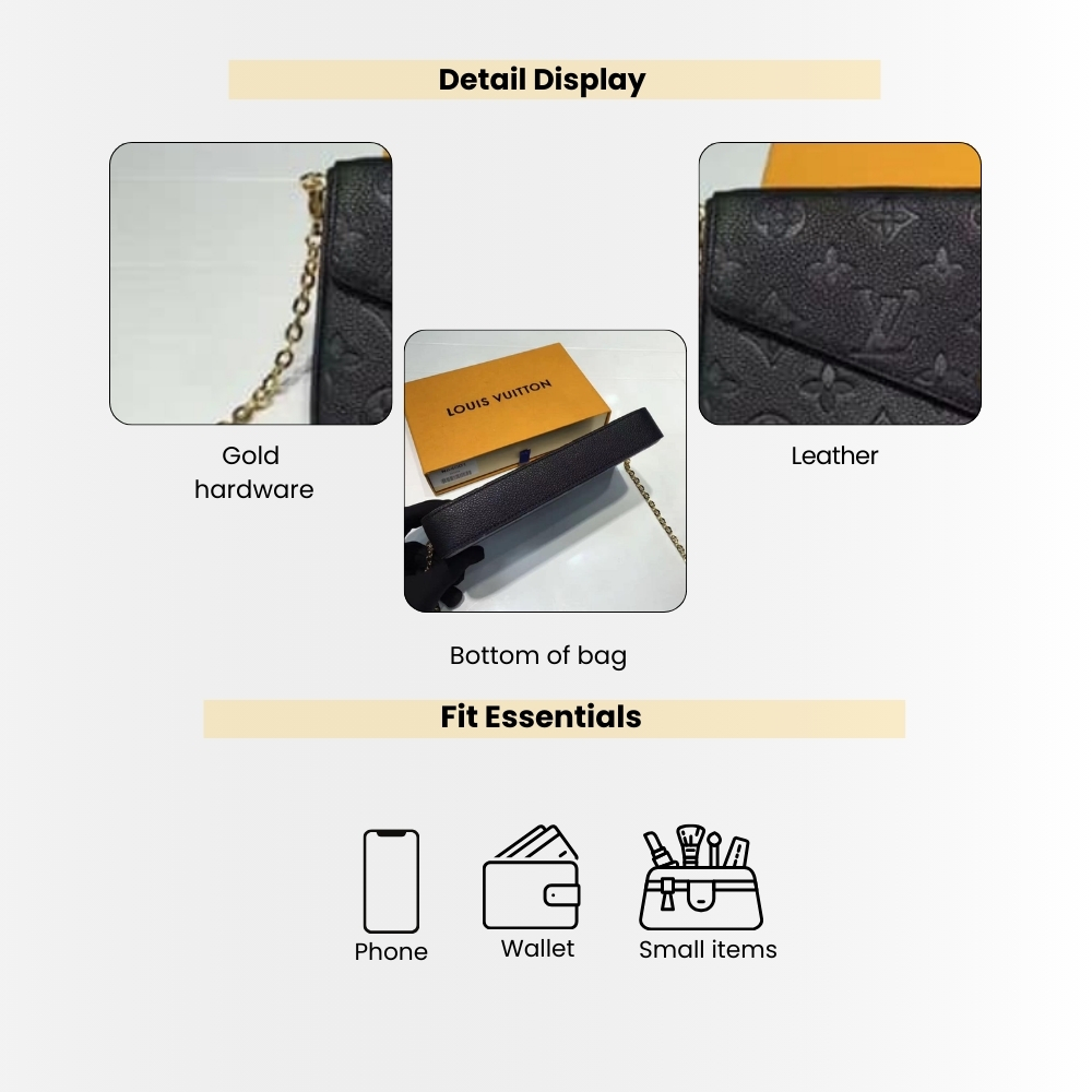 Louis Vuitton Félicie Pochette Black 21Cm M82477 - Image 4