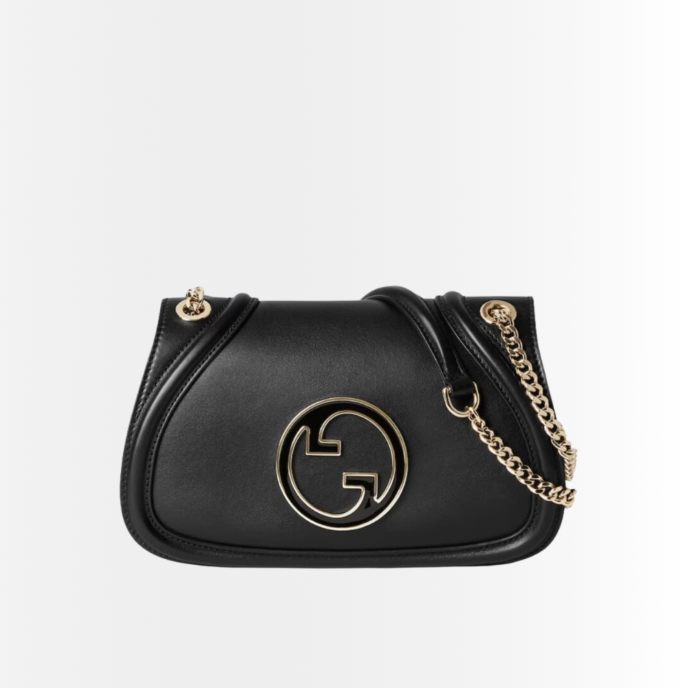 Gucci Blondie Small Shoulder Bag Black Leather 26Cm 815715 AAEEX 1000