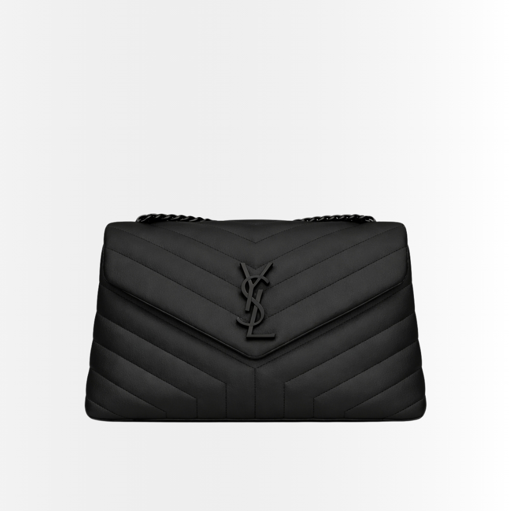 Saint Laurent Loulou Medium Full Black Shoulder Bag 32cm 574946DV7281000