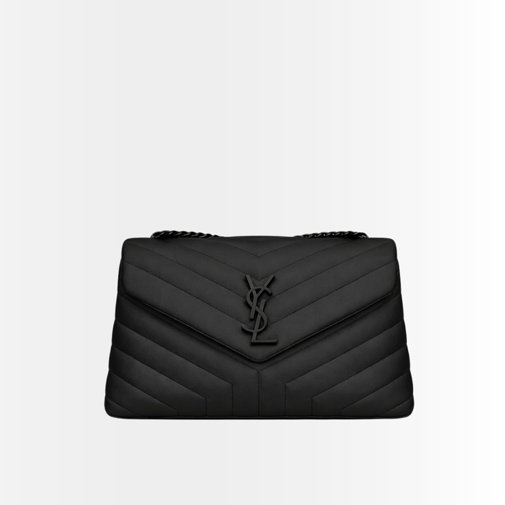 Saint Laurent Loulou Small Full Black Shoulder Bag 24cm